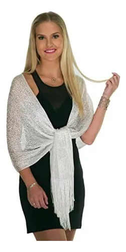 Chales Y Chales Para Vestidos De Noche, Chal Blanco De Boda