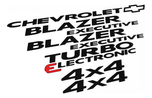 Kit Emblema Adesivo Blazer Executive 2006 4x4 Resinado