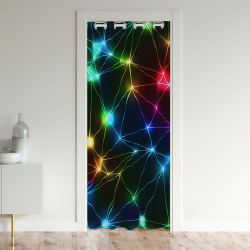 Cortina De Puerta Con Luces De Neon Arcoiris Para Regalo, Co