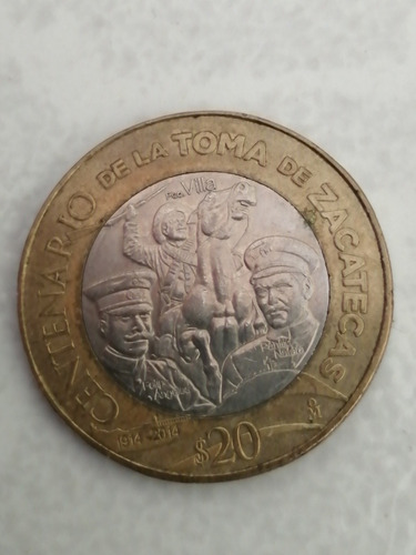 Moneda De 20 Pesos (centenario De La Toma De Zacatecas) 2014