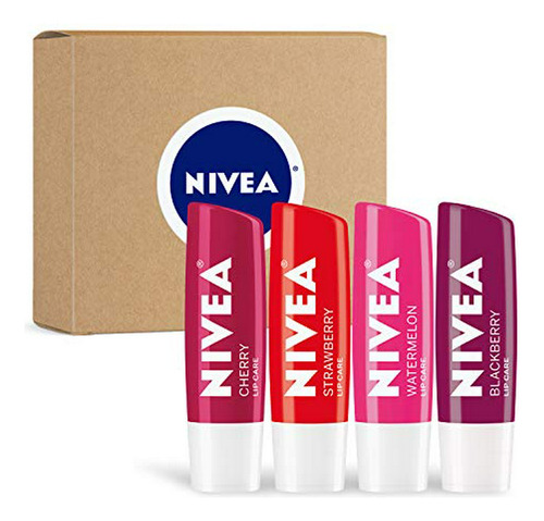 Pack Variado Bálsamo Labial Nivea, 4 Unidades 0.17 Oz