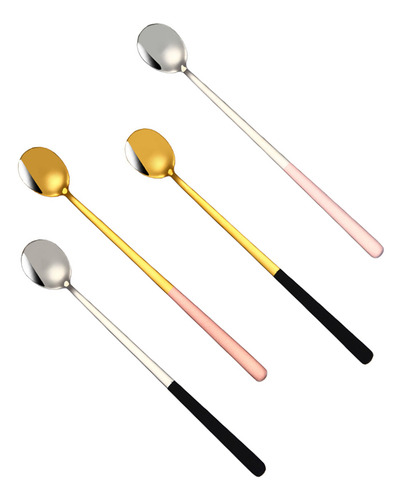 Cuchara Para Saltear Café Y Té, Mango Largo, 4 Unidades