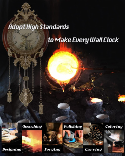 Reloj De Pared Aero Snail 9 Con Péndulo Vintage, Modelo Retr