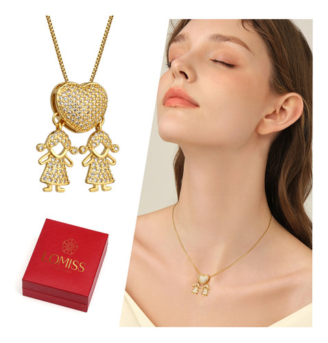 Colar Folheado Platina A Ouro 18k Zircônia Coração Cor Dourado