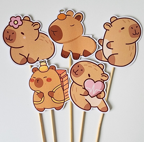 Capibara Adorno Para Torta Cake Topper Varios Capibara