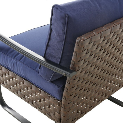 Sala Exterior Jardin, 5 Pers, Tipo Rattan, Azul