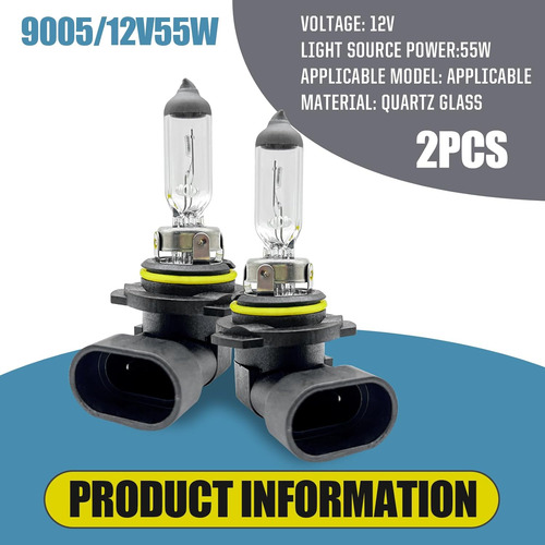 2 Bombillas Led 9006 De Haz Alto Y Bajo Para Automóvil, 12 V