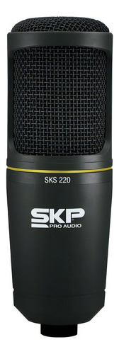 Skp Microfono Sks220 Condenser Hiper Cardioide + Funda + Pipeta Color Negro