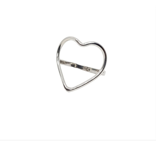 Anillo Corazón Minimalista En Plata Ley 925 Dama