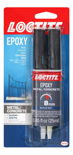Loctite Epoxy Metal/concreto, 0.85 Fl Oz, 8, Jeringa