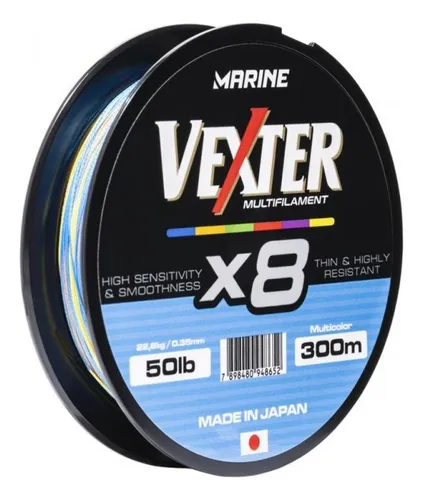 Multifilamento Vexter X8 Multicolor Marine Sports X 300 Mts