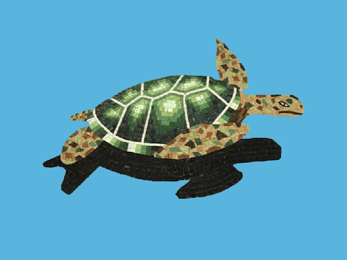 Imagen 4 de 8 de Mosaico Veneciano Figura Tortuga Oceánica De 80 Cms, Alberca
