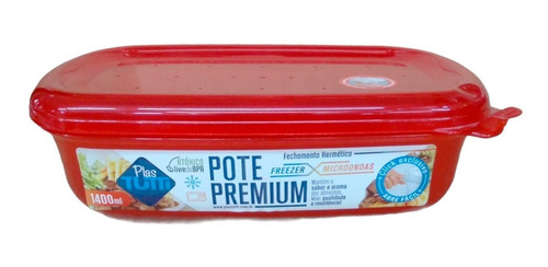 Pote Premium Retangular Fechamento Hermético 1900ml Color