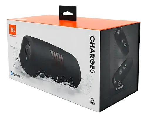 Caixa de Som JBL Charge 5 Bluetooth Portátil Preta à Prova d'Água