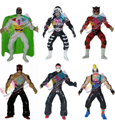 Lote De 10 Luchadores + 4 Cinturones De Regalo Luchador.