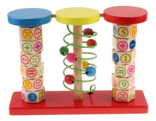 Rack De Madera Computacional Verticle Puzzle Abacus Niños