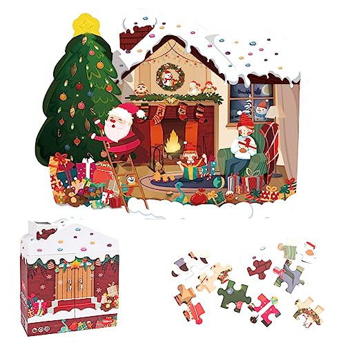 Puzzle De Navidad Tema De Casa Santa Niños (115 Piezas...