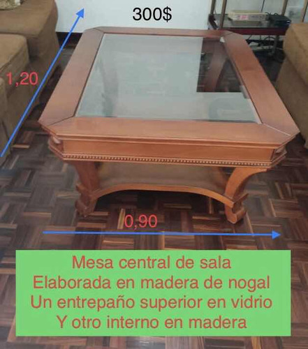 Mesa De Centro En Madera De Nogal