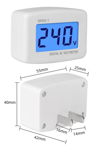 Voltímetro Digital Lcd 80-300v Probador De Voltaje Enchufe