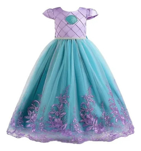 Vestido De Fiesta Con Diseño De Princesa Sirena Para Niñas