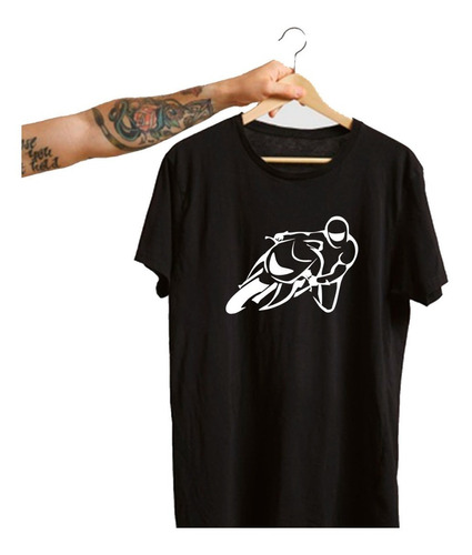 Playera Negra De Hombre Moto Velocidad