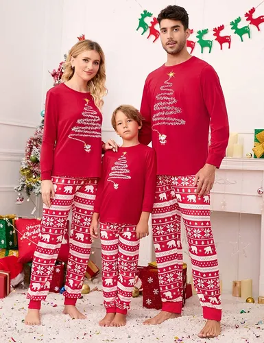 Conjunto De Pijamas Navidad Juego Para Familiares Y Parejas