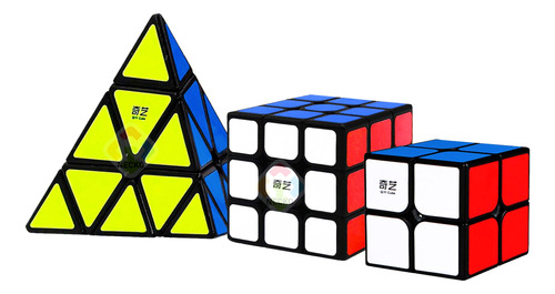 Cubo 2x2 + 3x3 + Pyraminx Qiyi Original Paquete Profesional
