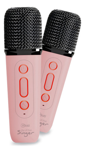 Parlante Bluetooth Karaoke Rgb My Lil First 2 Microfono Rosa