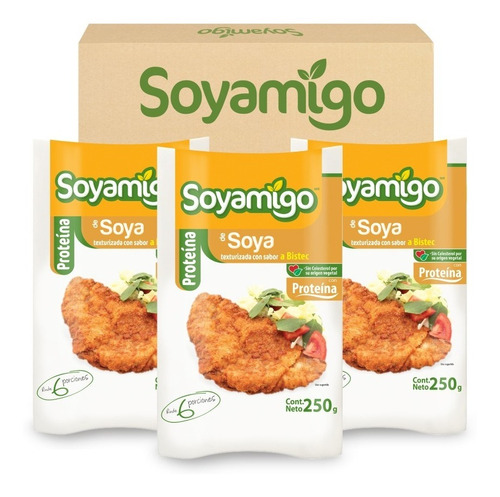 Bistec De Soya | 3 Pack | 250 Gr Por Paquete | Soyamigo