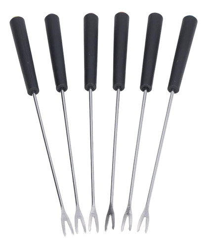 6 Tenedores Para Fondue De Acero Inoxidable Swissmar Color Negro