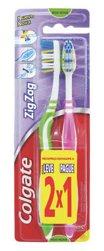 Cepillo Dental Colgate Zig Zag  Medio 2x1