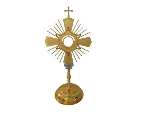 Ostensório Dourado 60cm Igreja Padre Adoração Santíssimo