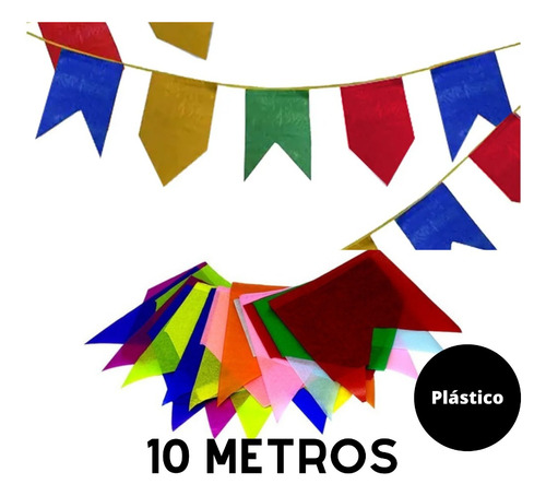 Bandeirinha Bandeirola Festa Junina Plástico - 10 Metros