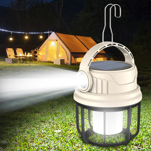 Luz Solar Para Acampar, Larga Duración, Recarga De Luz Exter