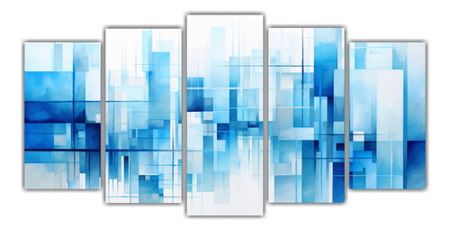 100x50cm Cuadros Abstractos De Edificios Urbanos En Azul Y B