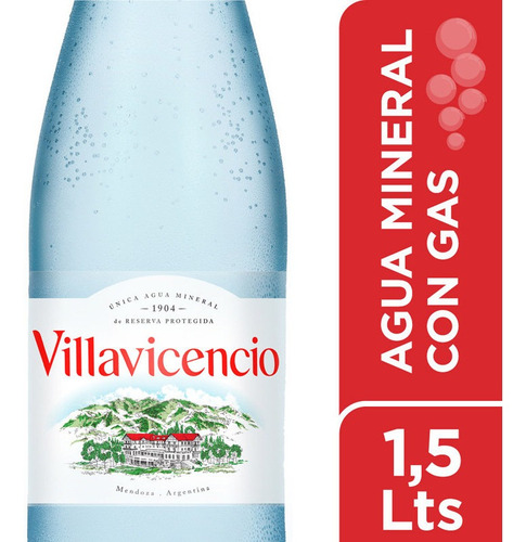 Agua Villavicencio Con Gas X 1,5 Litros