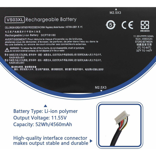 Bateria Vs03xl Para Hp Envy 15t-as000 15t-as100 15-as000 15-