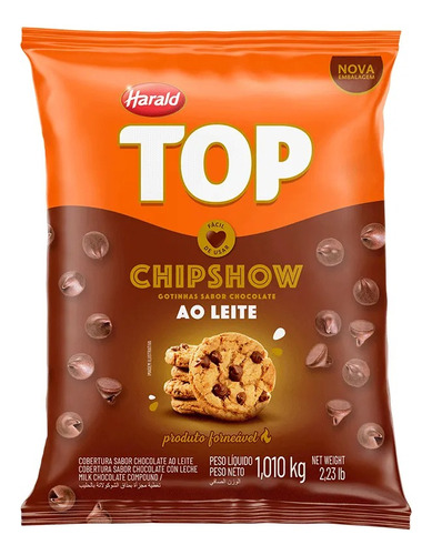 Chipshow Gotas Forneáveis Chocolate Ao Leite 1,010kg Harald