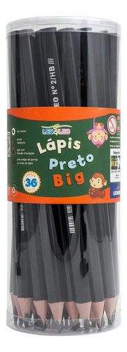 Lápis Grafite Triangular Preto Jumbo Big Hb Com 36 4197