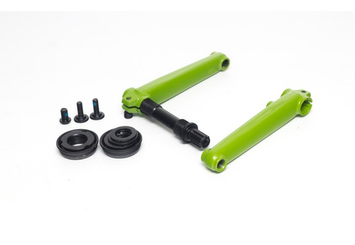 Palancas Bmx 3 Piezas Verde Fluo + Eje Cromo + Caja American