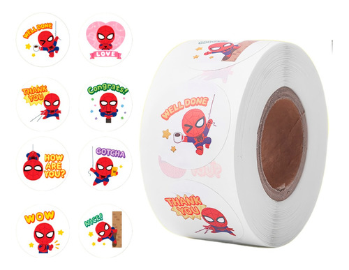 Spider-man - Set De 500 Stickers / Rollo De Pegatinas