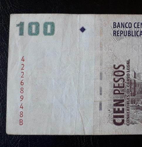 Billete De 100 Pesos Convertibles Serie B Año 2002