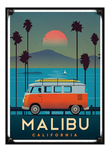 #06 - Cuadro Vintage 21 X 29 Cm / Malibu!