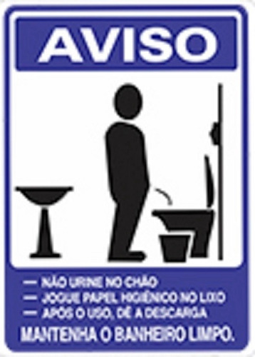 Imagem 1 de 1 de Placa De Pvc Aviso Mantenha O Banheiro Limpo Masculino
