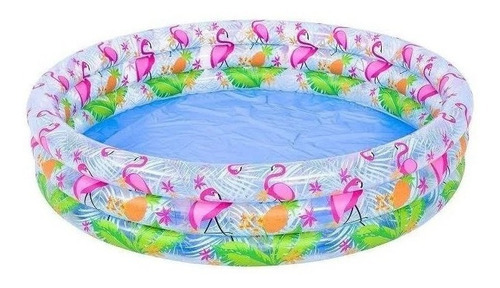 Pileta Redonda Inflable Flamenco 3 Anillos 190l Niño Verano