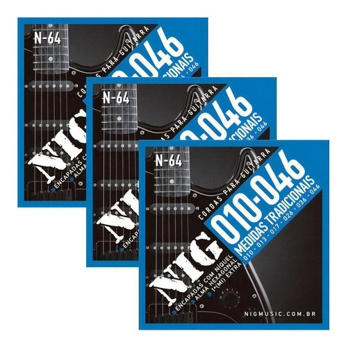 Corda Nig N64 Guitarra 010 (pct3)