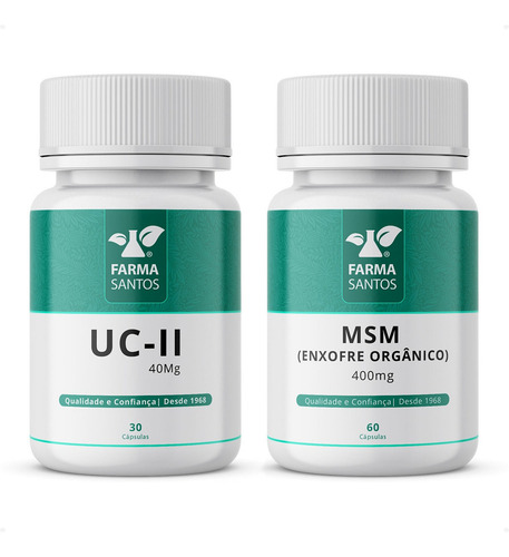 Uc 2® 40mg 30 Cáps + Msm Enxofre Orgânico 400mg 60 Cáps Sabor Sem Sabor