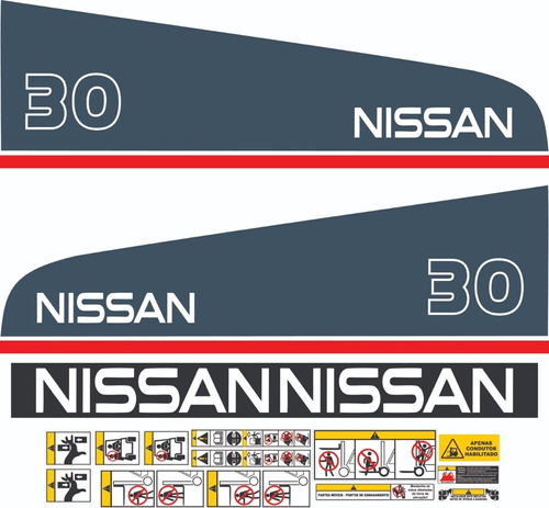 Decalque Faixa Adesiva Empilhadeira Nissan 30