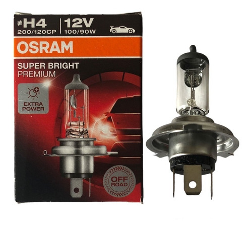 Lámpara Osram 12v H4 P43t 100/90w Super Bright Premium 