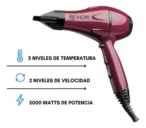 Combo Secador Mas Plancha De Pelo Color Rojo - Revlon